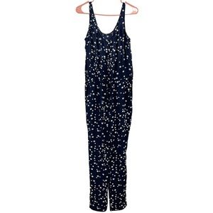 Zara Basic Stars‎ jumpsuit womens size small navy blue white.